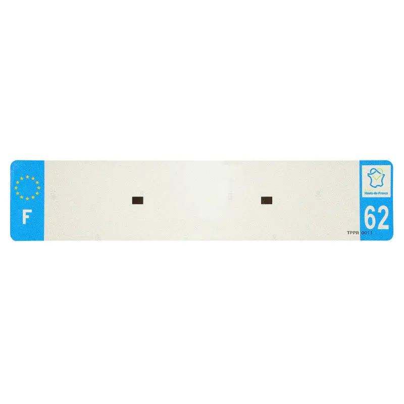 Bande plaque auto 520X110 pour PVC vierge dep. 62-EURO (vendu a l'unite)