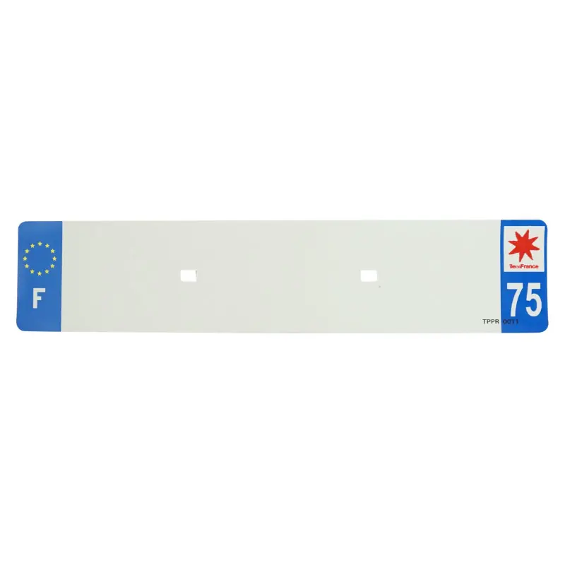 Bande plaque auto 520X110 pour PVC vierge dep. 75-EURO (vendu a l'unite)