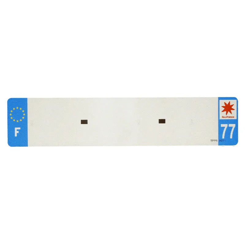 Bande plaque auto 520X110 pour PVC vierge dep. 77-EURO (vendu a l'unite)