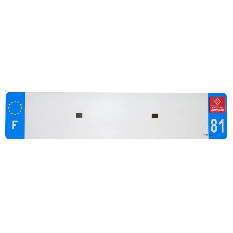 Bande plaque auto 520x110 PVC vierge département 81-EURO TOP PLAQ