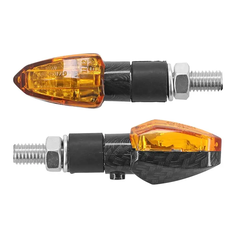 Universalblinker Replay Micro Pfeil mit BA9S-Glühlampe ABS-Gehäuse orange-carbon (L 55MM - H 20MM - B 23MM) (CE-geprüft) (Paar)