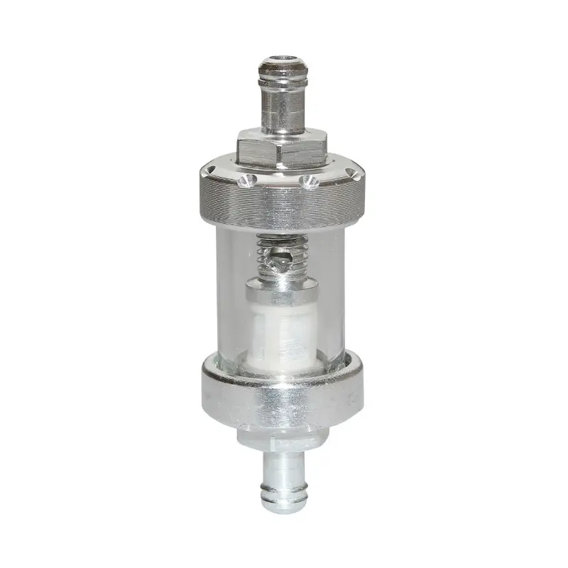 Bränslefilter Replay cylindrisk aluminium diameter 6 mm transparent-silver