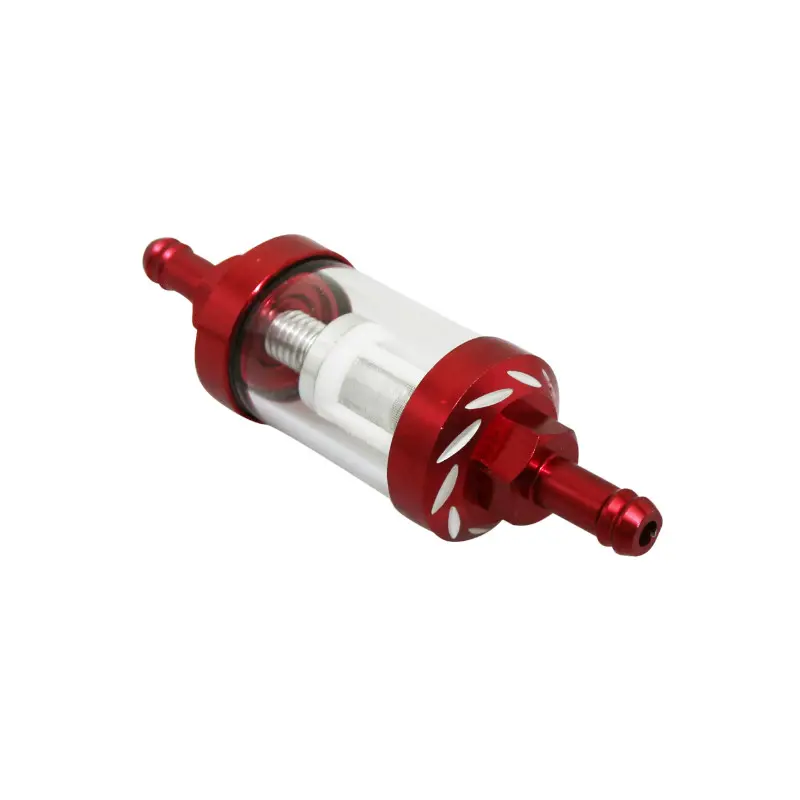 Filtre à essence Replay cylindrique aluminium diamètre 6 mm transparent rouge