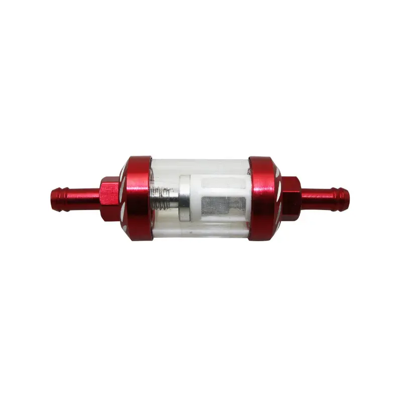 リプレイ 円筒型アルミ製 燃料フィルター 直径6mm 透明-レッド — 第2ビュー