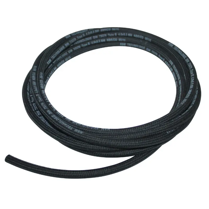 فیول ہوز NBR ٹیکسٹائل کوٹنگ 5x10 mm سیاہ ہائیڈرو کاربنز کے لیے مخصوص (رول 5 m) سلیکشن P2R