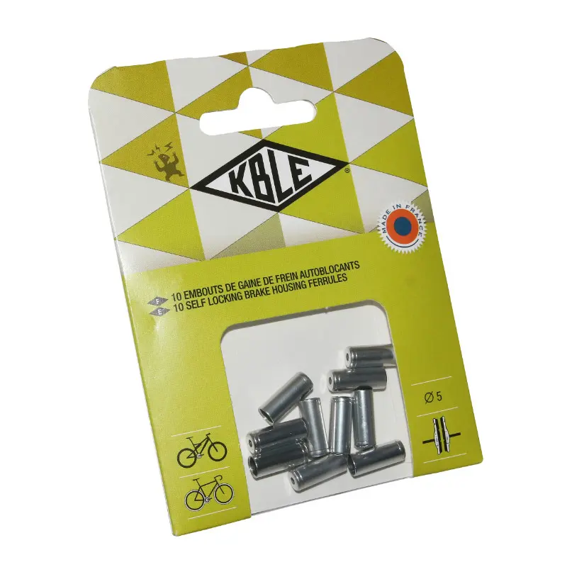 Endkappe selbsthemmend für Bowdenzug 5 mm silber TRANSFIL (Beutel mit 10 Stück)