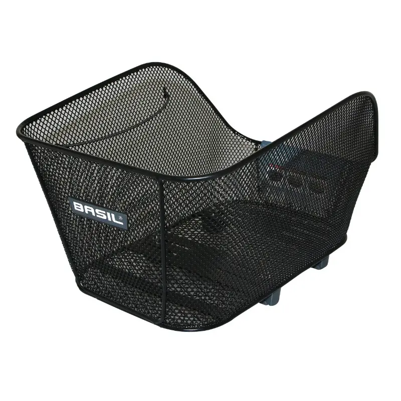 Hinterer Korb Stahl Wabenmuster Basil Icon Medium schwarz WSL-Befestigung (L38 x B23 x H21 cm)
