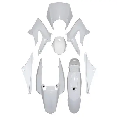 Carrosserie-carénage 50 à boîte adaptable Derbi 50 Senda DRD 2011-2017 blanc brillant kit 8 pièces P2R