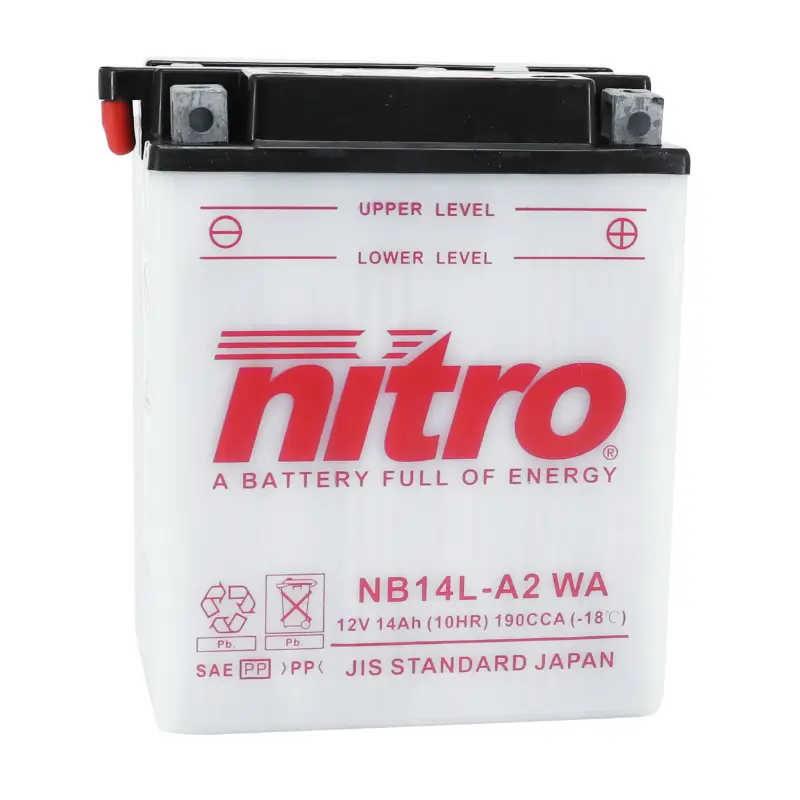 بطارية 12 فولت 14 أمبير ساعة NB14L-A2 Nitro تقليدية تحتاج صيانة (القياس: الطول 134xالعرض 89xالارتفاع 166 ملم) (مكافئ لـ YB14L-A2)