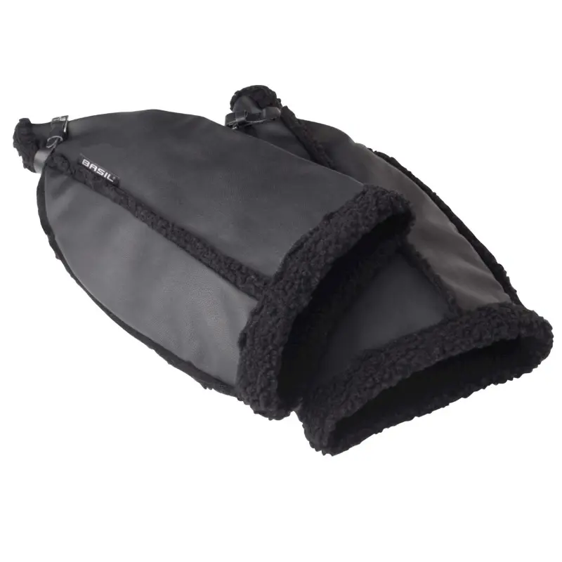 Fahrrad-Lenkerhandschutz Basil Warmers Kunstleder schwarz