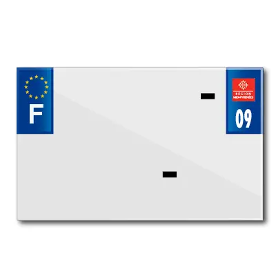 Bande plaque moto 210X130 pour PVC vierge dep. 09-EURO (vendu a l'unite)