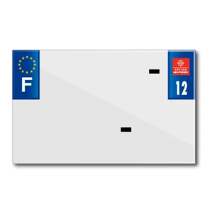 Bande plaque moto 210X130 pour PVC vierge dep. 12-EURO (vendu a l'unite)