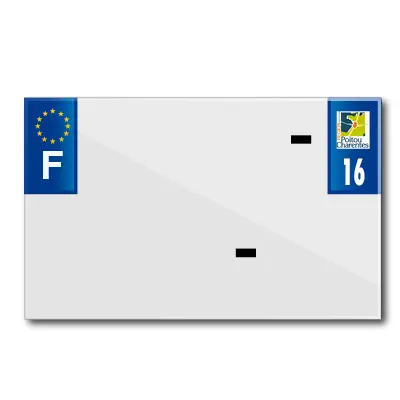 Bande plaque moto 210X130 pour PVC vierge dep. 16-EURO (vendu a l'unite)