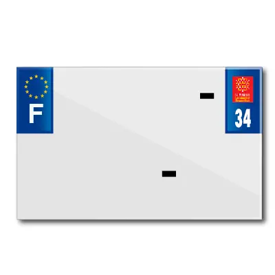 Bande plaque moto 210X130 pour PVC vierge dep. 34-EURO (vendu a l'unite)