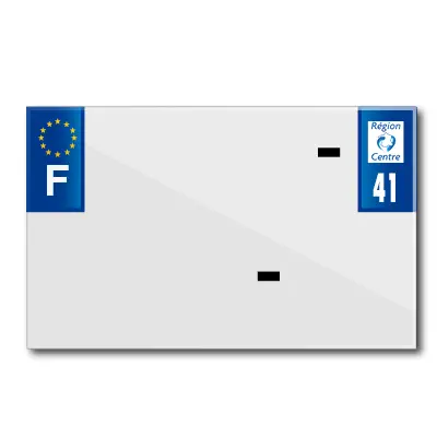 Bande plaque moto 210x130 PVC vierge TOP PLAQ département 41-EURO