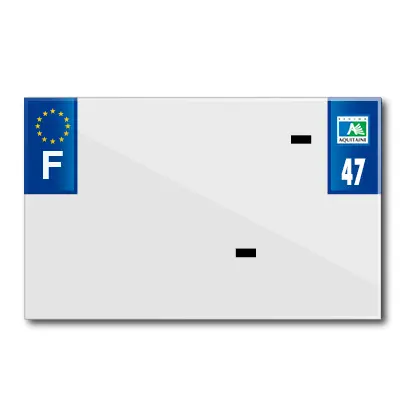 Bande plaque moto 210X130 pour PVC vierge dep. 47-EURO (vendu a l'unite)