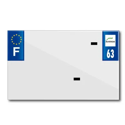 Bande plaque moto 210X130 pour PVC vierge dep. 63-EURO (vendu a l'unite)