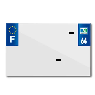 Bande plaque moto 210x130 PVC vierge département 64 EURO TOP PLAQ