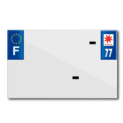 Bande plaque moto 210X130 pour PVC vierge dep. 77-EURO (vendu a l'unite)