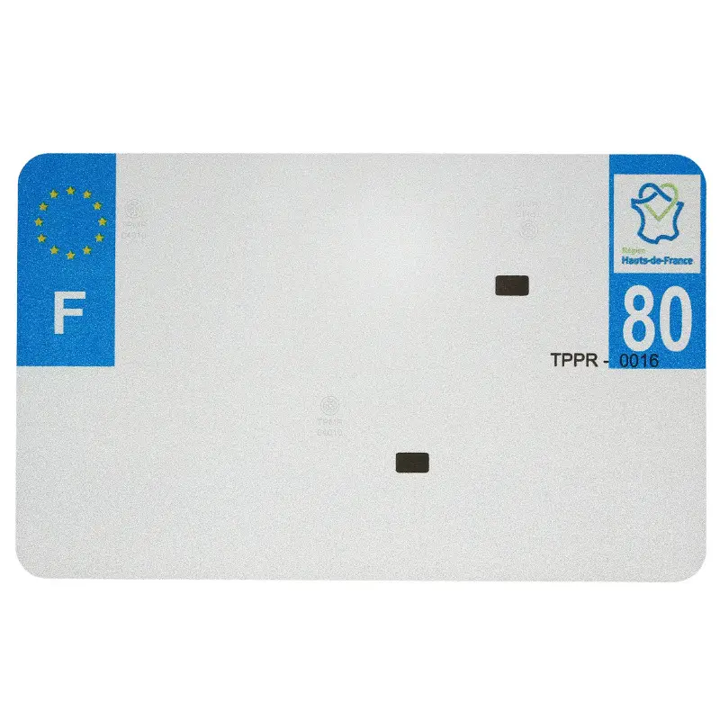 Bande plaque moto 210X130 pour PVC vierge dep. 80-EURO (vendu a l'unite)