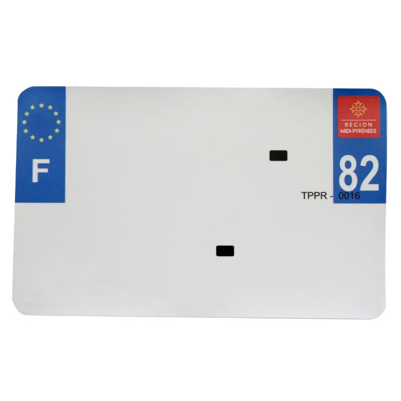 Bande plaque moto 210X130 pour PVC vierge dep. 82-EURO (vendu a l'unite)