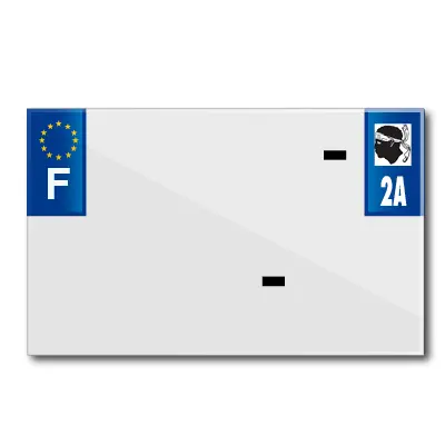 Bande plaque moto 210x130 PVC vierge départementale 2A-EURO TOP PLAQ