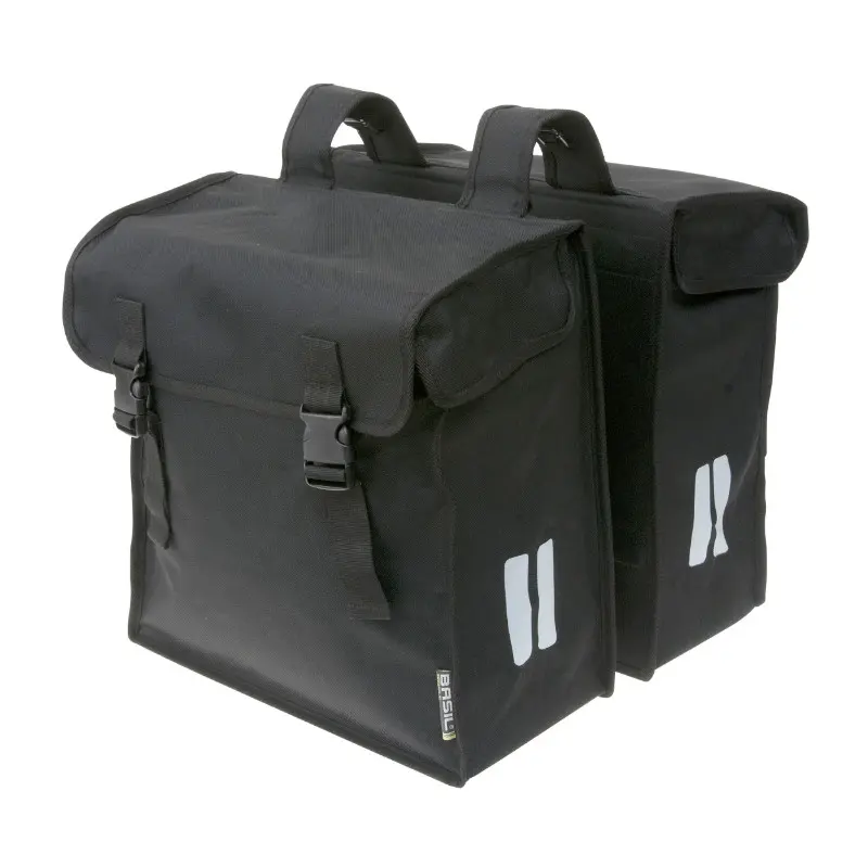 Πίσω τσάντα ποδηλάτου διπλή Basil Mara XXL 47L μαύρη (45x16x36cm)