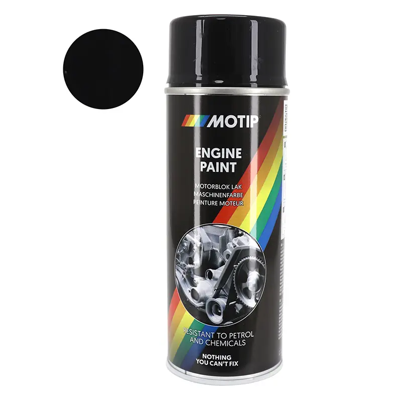 Bombe de peinture Motip Pro haute température moteur noir brillant 400 ml