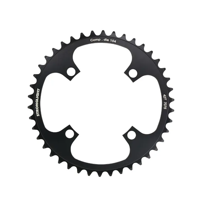 Plateau vae-e-bike 4BRA d.104 pour bosch Stronglight 42DTS mono noir alu 7075 (pour systeme 1ERE et 3ÈME generation - compatible brose avec spider ref 181123)
