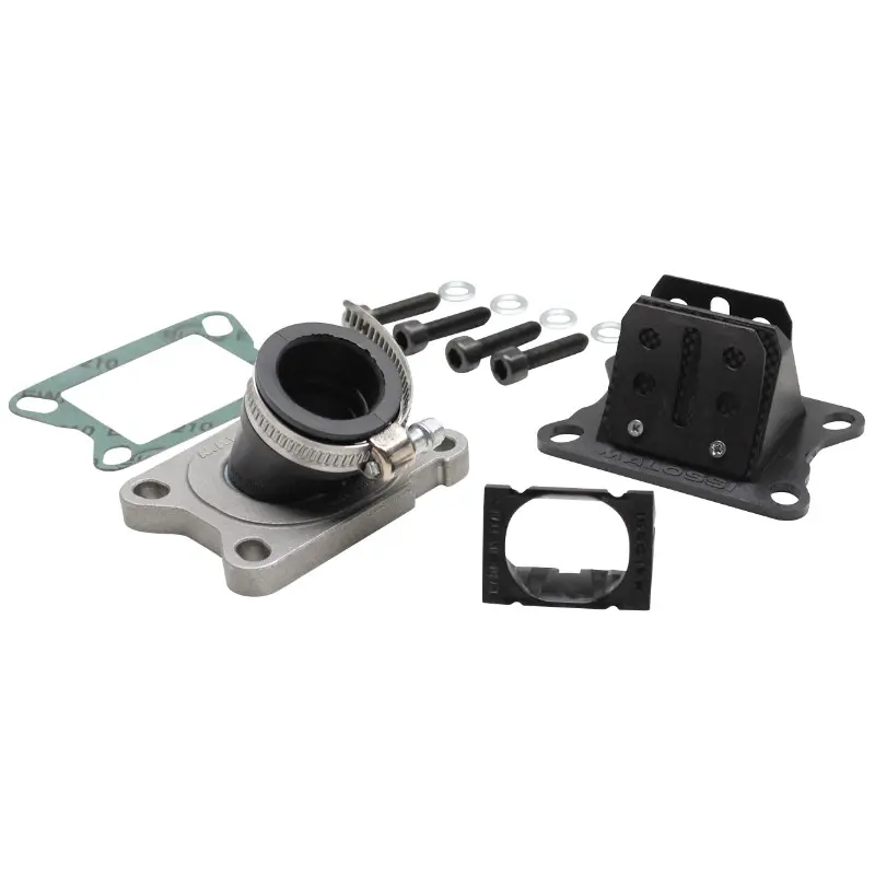Clapet 50 à boîte Malossi MHR viton + pipe pour Minarelli 50 AM6, MBK 50 X-Power, Yamaha 50 TZR, Derbi 50 Senda, Peugeot 50 XPS, Gilera 50 SMT, RCR (PHBG 19-21, Ø 25 mm)