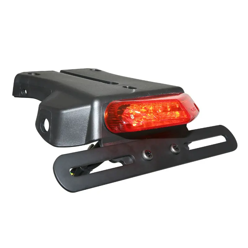 Support de plaque immatriculation avec feu 50 a boite-moto feu rouge a leds (l 150MM - h 52MM - l 128MM) (homologue ce) -Replay