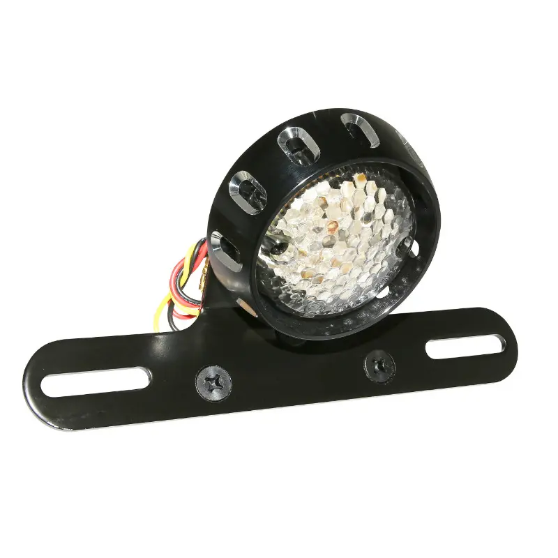 REPLAY CE 인증 블랙 라운드 LED 리어 라이트 번호판 지지대, 직경 60 mm