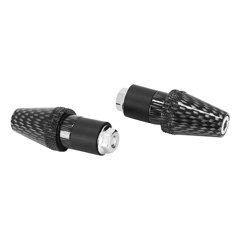 ハンドルエンド リプレイ 円錐 ノッキング加工 カーボン 直径17mm (ペア)
