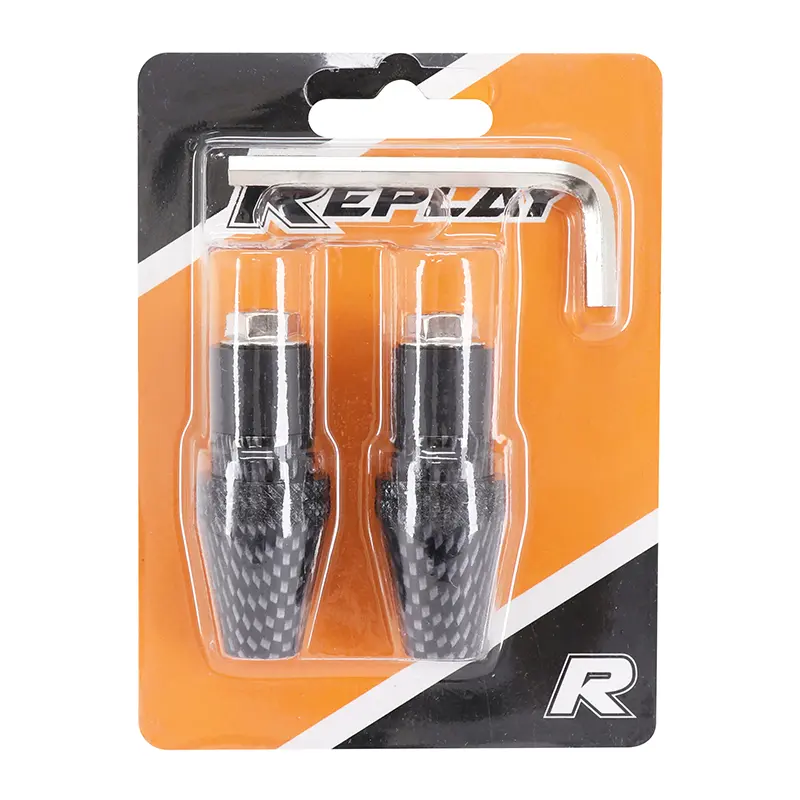 ハンドルエンド リプレイ 円錐 ノッキング加工 カーボン 直径17mm (ペア) — 第2ビュー