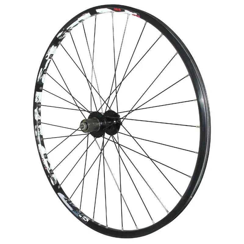 Roue VTT disque blocage 27,5" Velox arrière noir moyeu 6 trous cassette Shimano 11-10-9V 32 rayons jante 21C