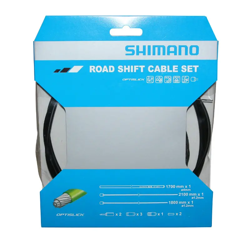 Transmission derailleur Shimano noir-cable optislik (kit transmission 2CABLES-2 gaines)