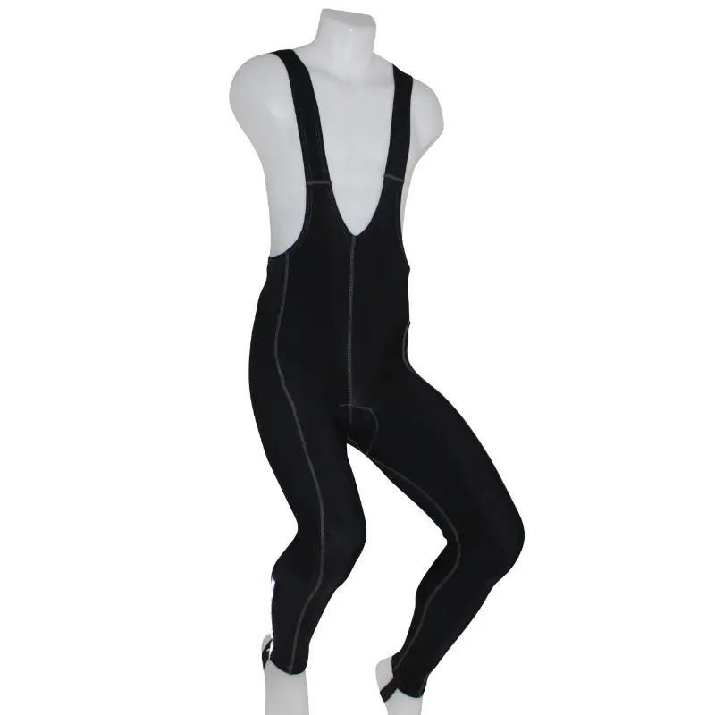 Cuissard long adulte P2R Eco à bretelles fond Coolmax noir zip aux chevilles passants XXL