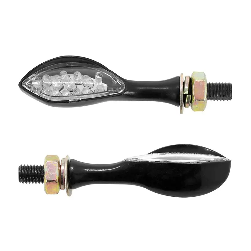 ユニバーサル ウインカー Replay smile mouth 15個LED アルミベース 透明-黒 (長さ 63MM - 高さ 18MM - 幅 22MM) (CE認定) (ペア)