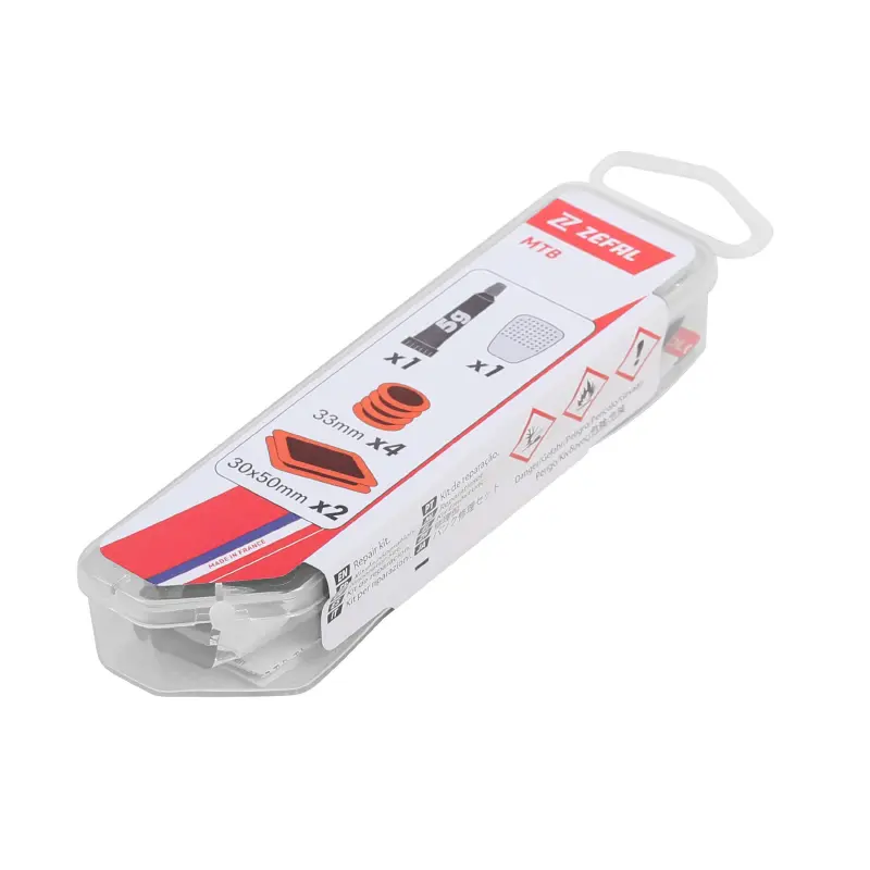 Reparaturset für Tubeless-Reifen MTB Zefal von innen mit Flicken - Box (4 Flicken 33MM + 2 Flicken 50X30MM + Kleber 5G + Stahlfeile) mit Anleitung — Ansicht 2