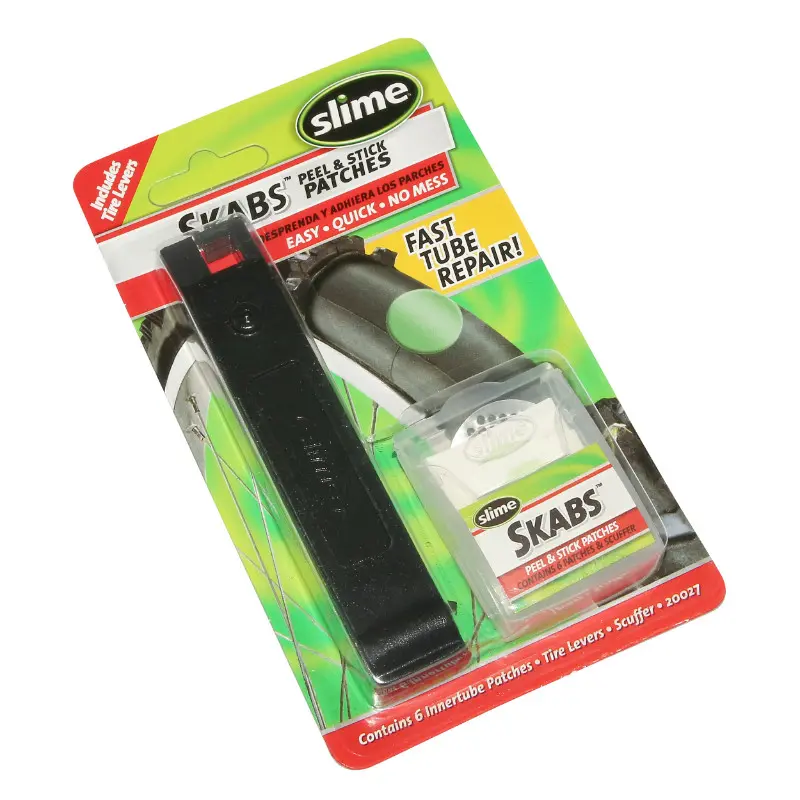 スライム パンク修理パッチ 直径25mm シール付き タイヤレバー2本付き 6個入り