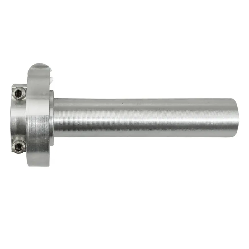 Poignee de gaz 50 a boite Replay tirage rapide alu CNC argent (livree avec vis tendeur M10X125)