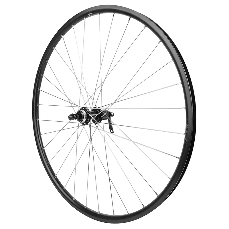 Roue VTC disque blocage 700 x 35 - 28" ER20 arriere noir moyeu shimano acera QC400 11-10-9V centerlock rayon inox jante 19C 32 rayons