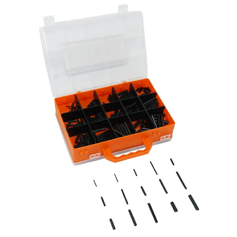Goupille Mécanindus 15 tailles (diam 2 x 20 mm à 8 x 40 mm) assortiment 600 pièces P2R