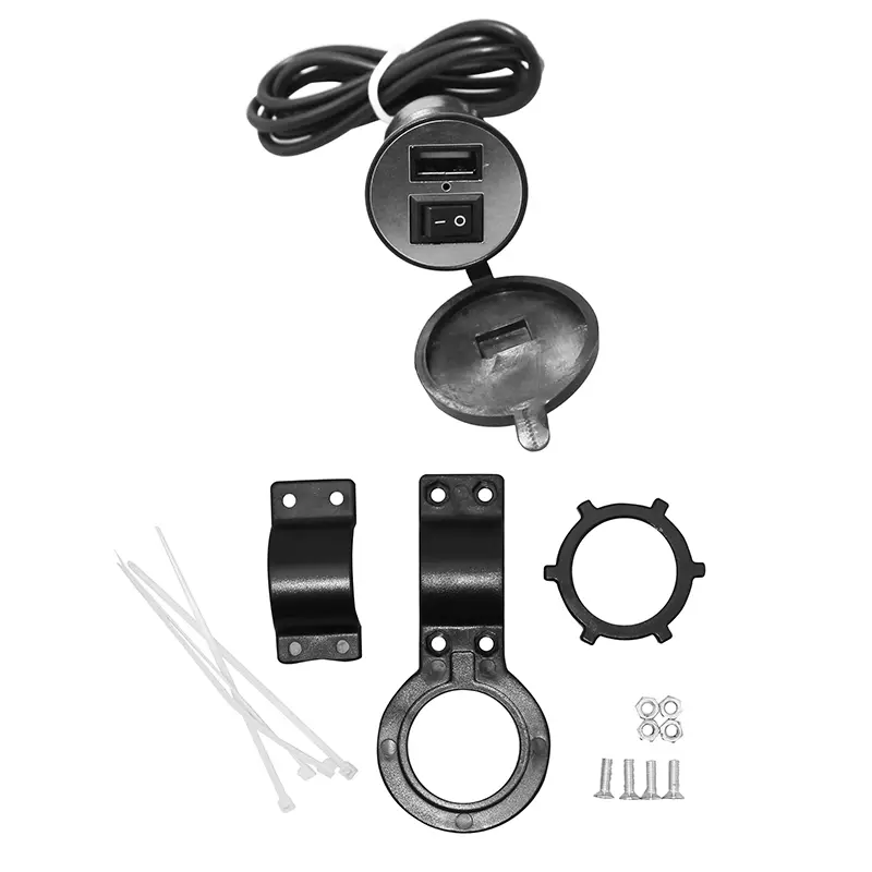 USB-Ladegerät 12V 2A P2R mit Schalter und Lenkerhalterung wasserdicht — Ansicht 2