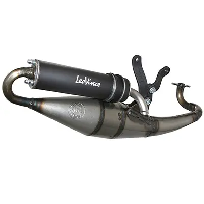 Pot scoot leovince TT black pour MBK 50 nitro 2000+2001 (cat)-yamaha 50 aerox 2000+2001 (cat)-keeway 50 focus, matrix-malagutti 50 F15 firefox liquide 2005+ (ref 4039B)