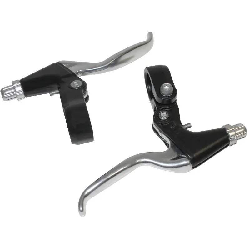 Levier de frein VTT-VTC V-Brake 3 doigts Newton alu argent-noir (paire)