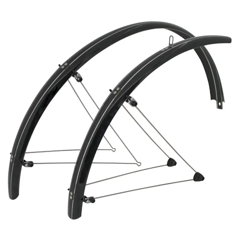 Garde-boue City-VTC tringles 28'' Stronglight tour 54 mm noir (paire) avec fixation classic tringles inox