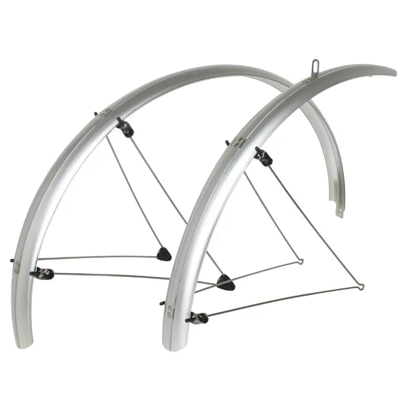 Garde-boue VTC 28'' Stronglight tour 54 mm argent paire tringles inox