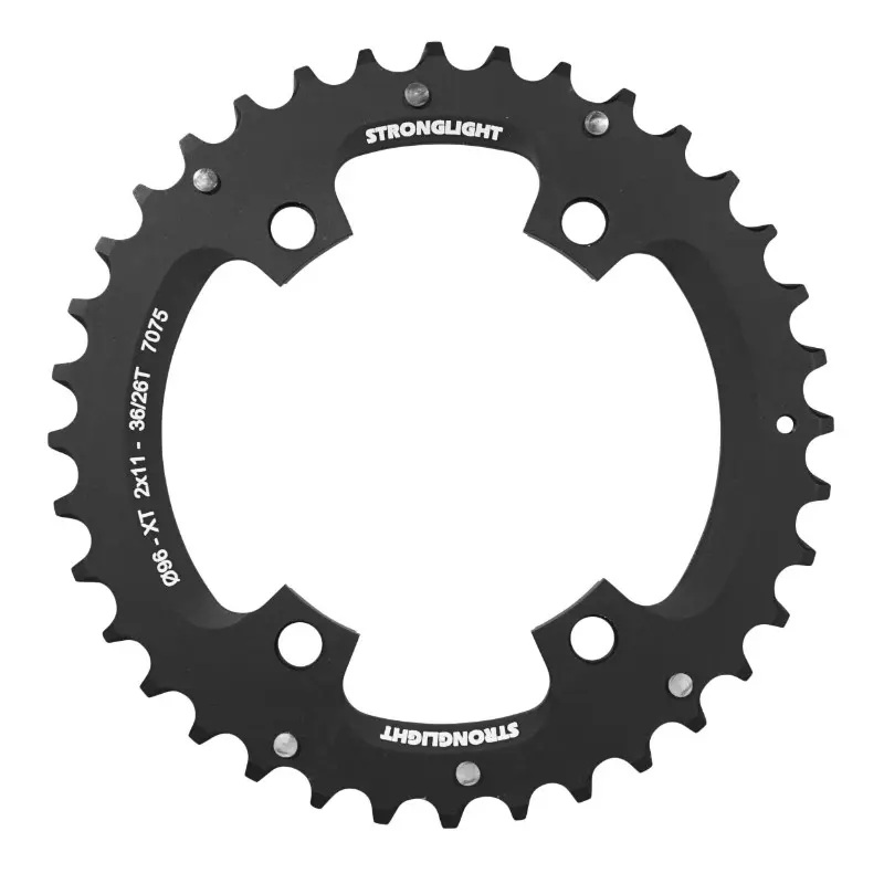Stronglight 36DTS 4BRA 96T klinge til Shimano XT M8000-SLX M7000 dobbelt sort 11V. ugegænget