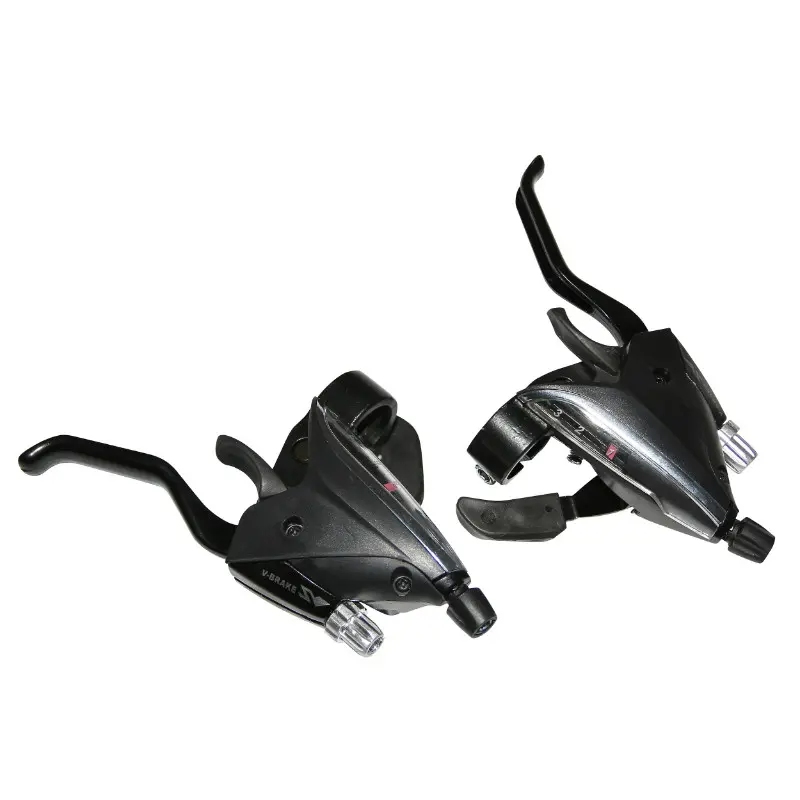 Levier-manette VTT P2R Azera 3 x 8V V-brake Shimano noir alu (paire)